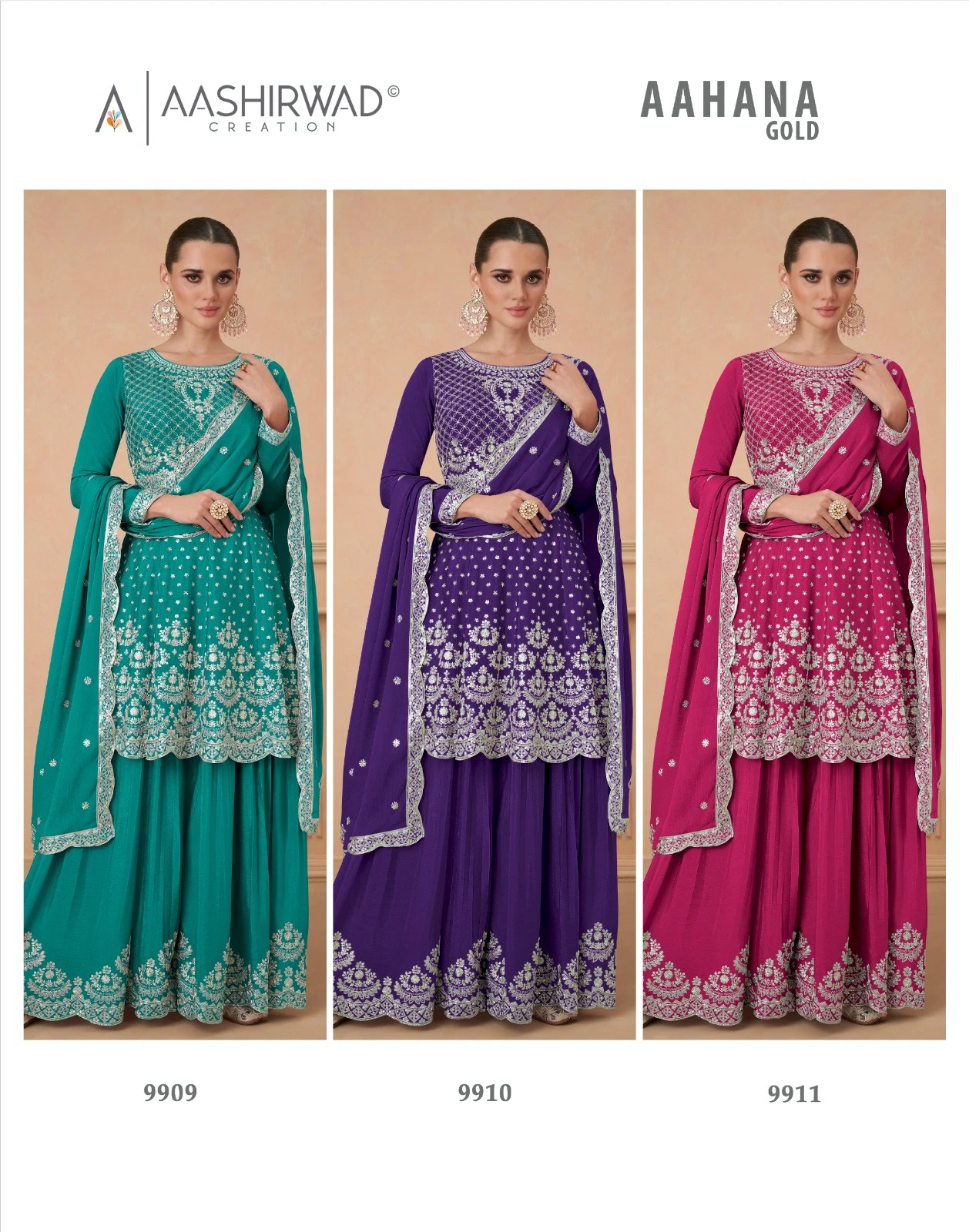 Aashirwad Aahana Gold Aahana Gold Wholesale Designer Readymade Salwar Suit Catalog — Wholesale Salwar Suits, Aashirwad Creation wholesale from Surat — view 4